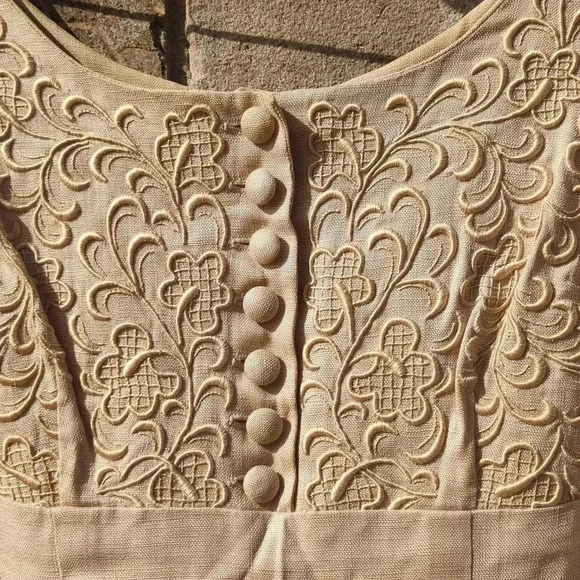 1950's Linen  Dress - Picture 1 of 12